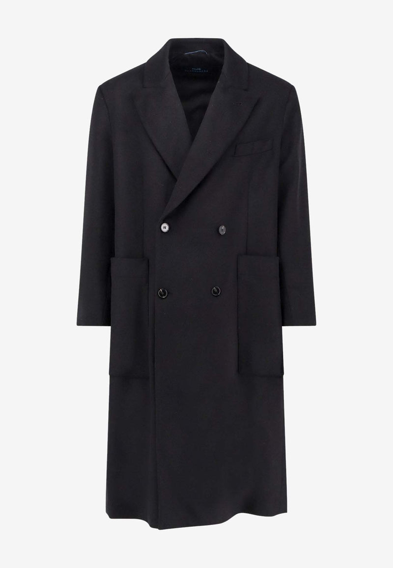Paltò Ganzo Double-Breasted Wool Coat Black B51PUGANZCASNER_Black_35066091