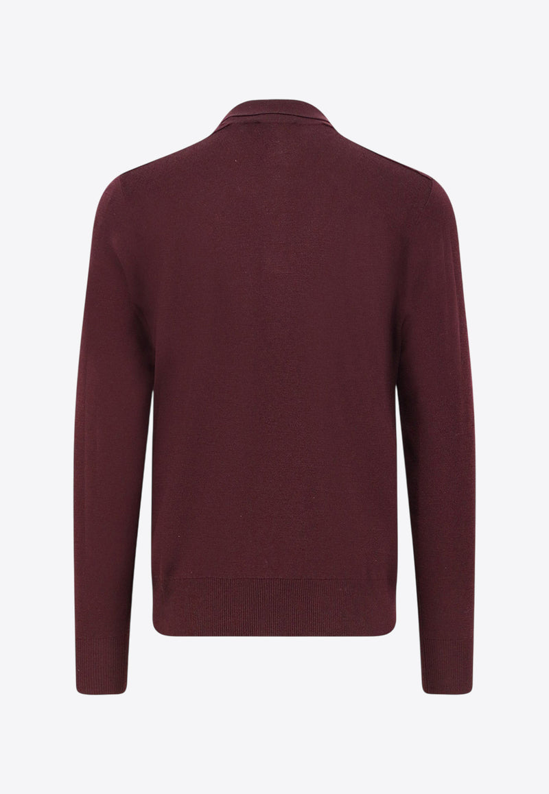 Burberry Wool Polo Sweater Mahogany 8113790C1494_MAHOGANY RED_34795061