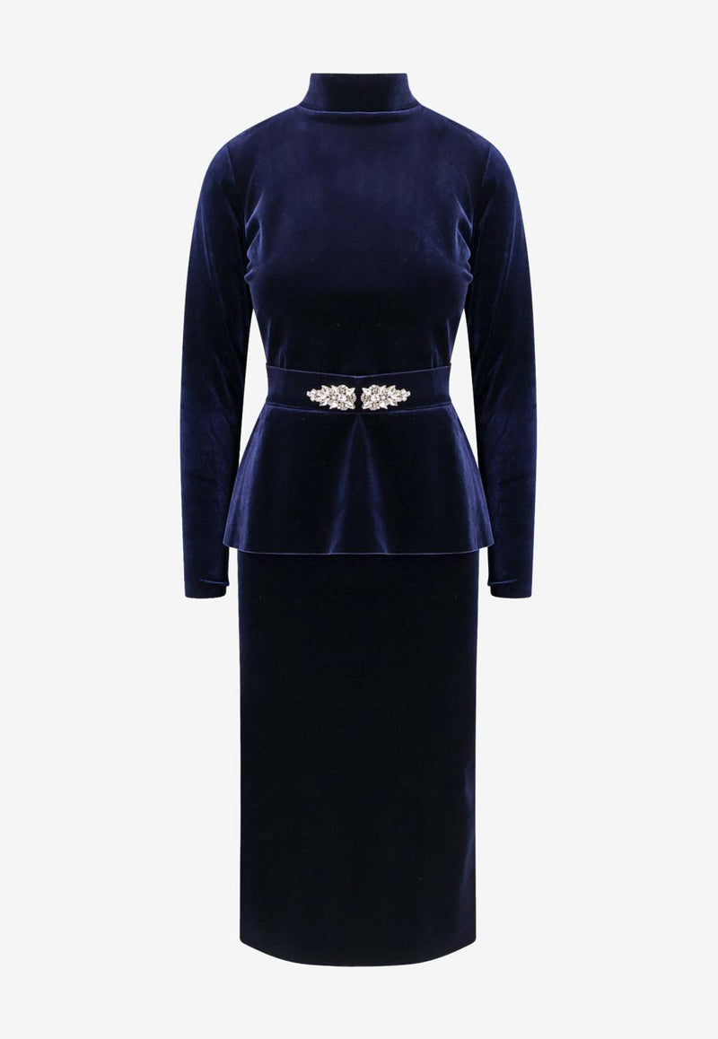CHIARA BONI La Petite Robe Haby Velvet Dress Navy ABCHABYRCVELVBS743_Blunotte_35065956