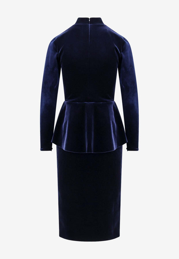 CHIARA BONI La Petite Robe Haby Velvet Dress Navy ABCHABYRCVELVBS743_Blunotte_35065956