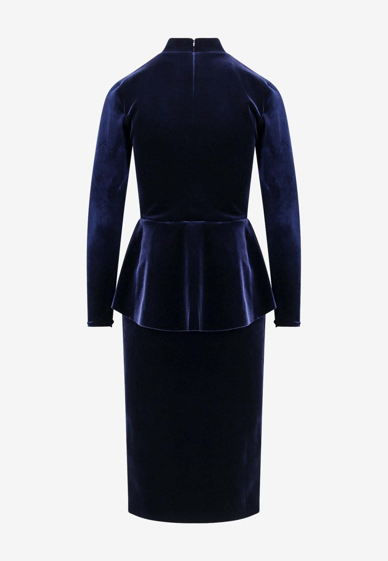 CHIARA BONI La Petite Robe Haby Velvet Dress Navy ABCHABYRCVELVBS743_Blunotte_35065956