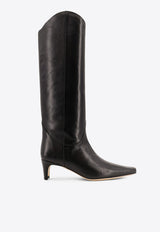 Staud Western Wally 50 Leather Knee-High Boots Black 071304BLK_Black_35066039