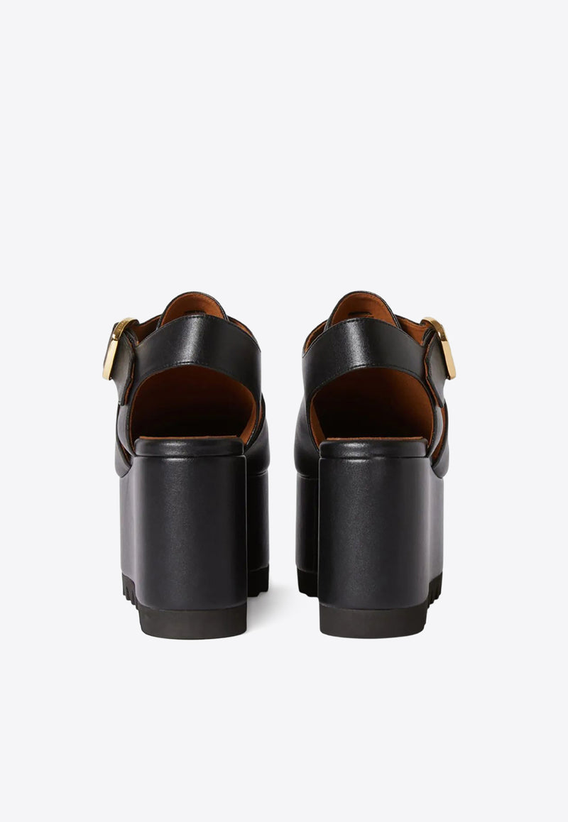 Stella McCartney Elyse 90 T-Bar Platform Pumps Black 810555APADE0_1000