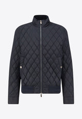 Burberry Zip-Up Quilted Jacket Blue 8110186A1222_Blue_29838583