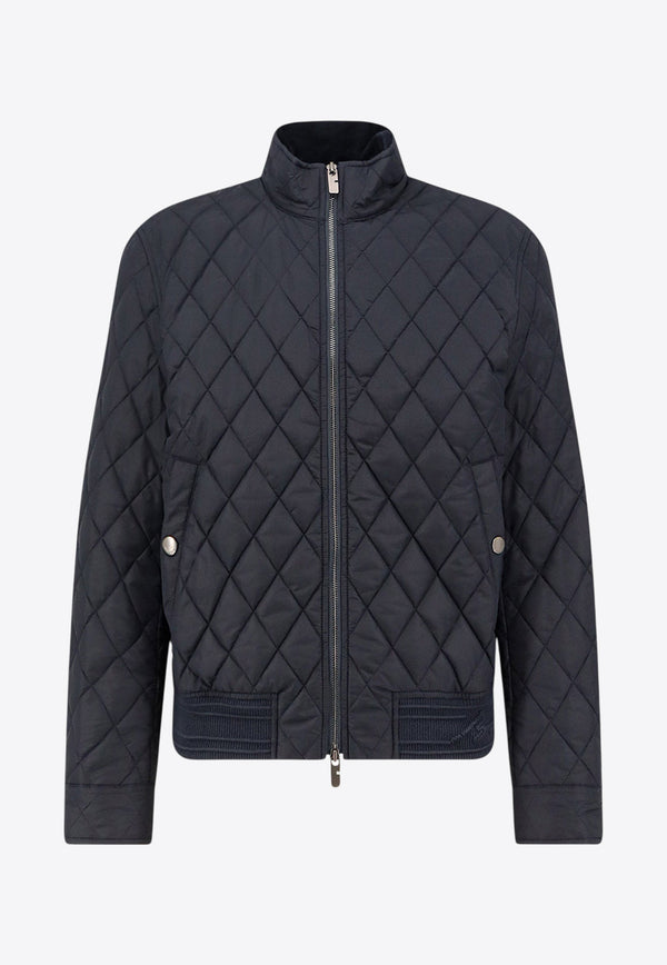 Burberry Zip-Up Quilted Jacket Blue 8110186A1222_Blue_29838583