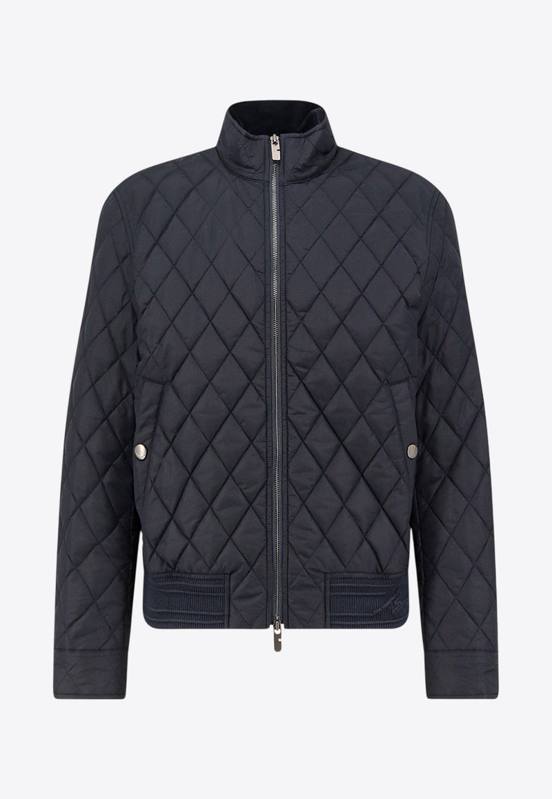 Burberry Zip-Up Quilted Jacket Blue 8110186A1222_Blue_29838583