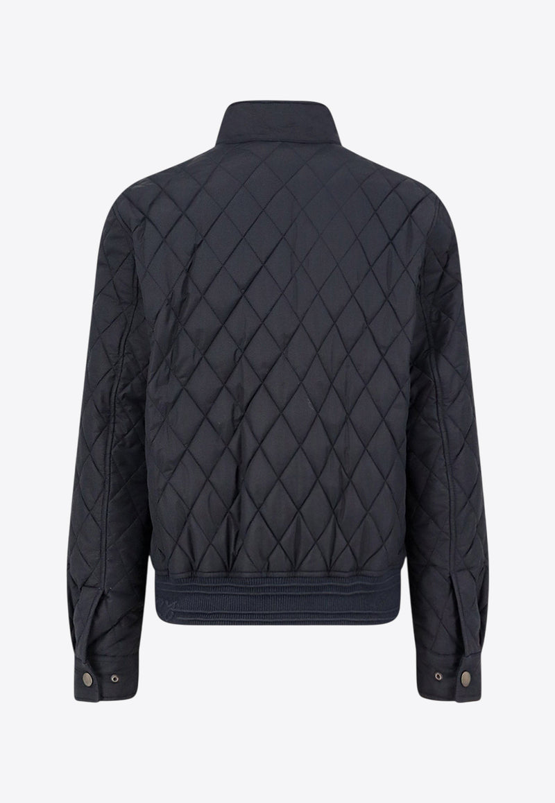 Burberry Zip-Up Quilted Jacket Blue 8110186A1222_Blue_29838583