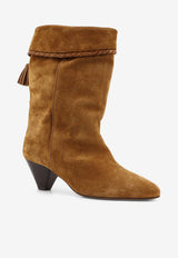 Isabel Marant Dalby 60 Tassel Suede Mid-Calf Boots Brown BO0188FBC1A20S50CO_Brandy_29843725