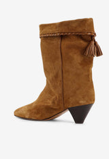 Isabel Marant Dalby 60 Tassel Suede Mid-Calf Boots Brown BO0188FBC1A20S50CO_Brandy_29843725