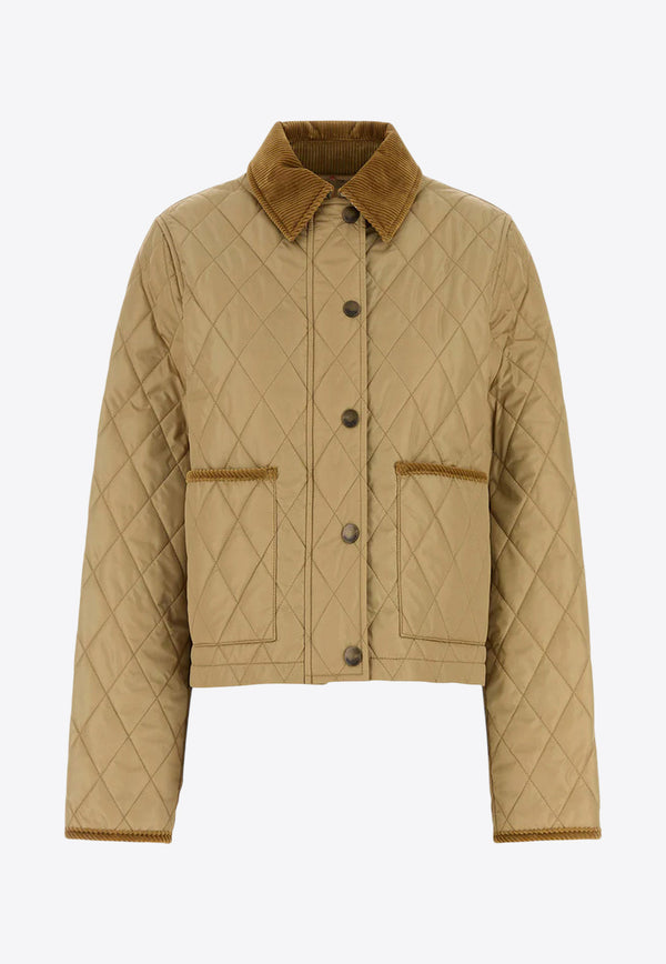 Burberry Quilted Nylon Cropped Jacket Beige 8107466C1544_FLAX/SAND IP CHECK_29838620