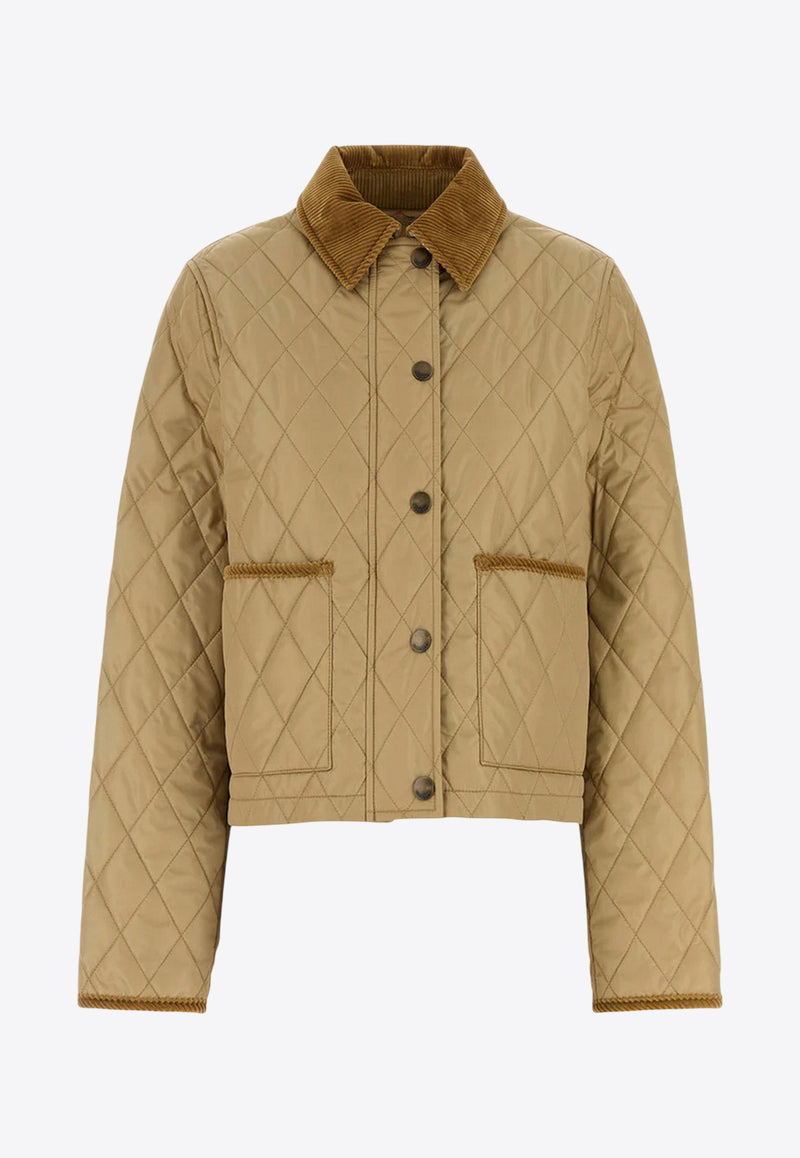 Burberry Quilted Nylon Cropped Jacket Beige 8107466C1544_FLAX/SAND IP CHECK_29838620