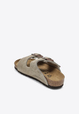 Birkenstock Kids Boys Arizona Suede Leather Slides Taupe 1021704BSUE/S_BIRKE-TA