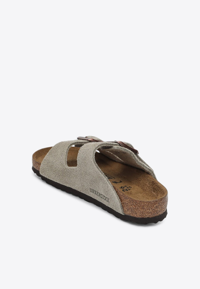 Birkenstock Kids Boys Arizona Suede Slides Taupe 1021704SUE_BIRKE-TP