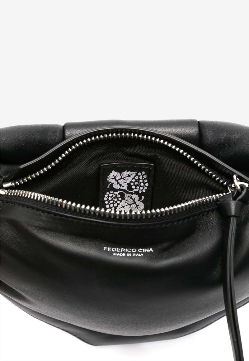 Federico Cina Mini Tortellino Nappa Leather Handbag Black MTB0101_BLACK