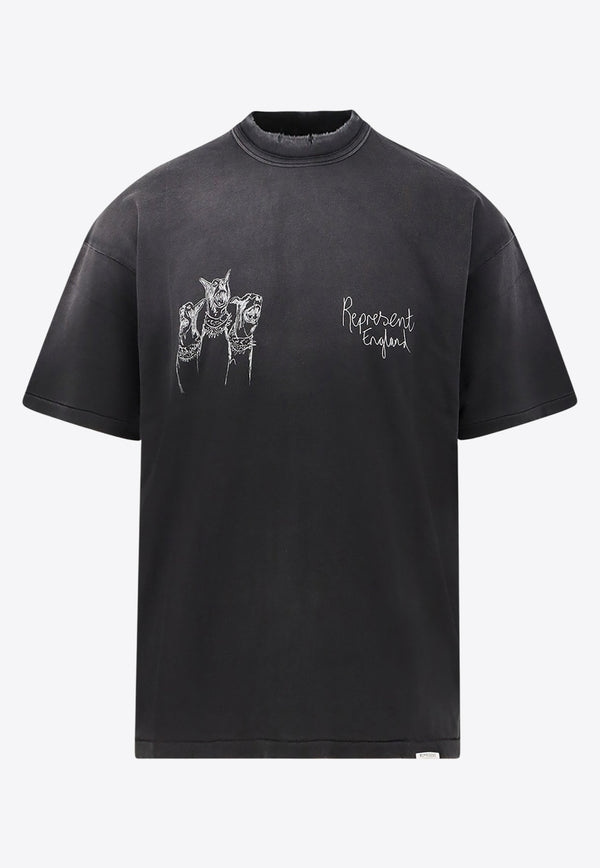 Represent Hand Drawn Thoroughbred Faded T-shirt Black MLM10038303_AGED BLACK_29840655