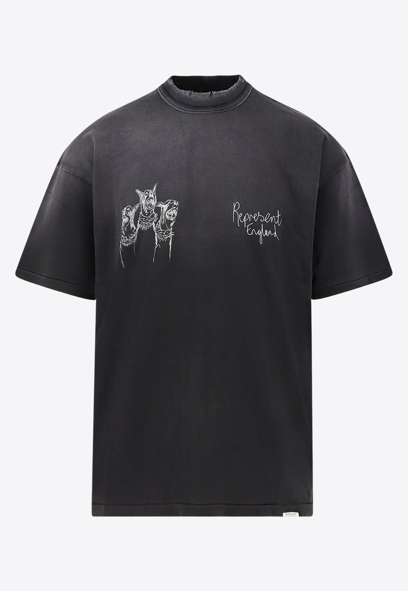 Represent Hand Drawn Thoroughbred Faded T-shirt Black MLM10038303_AGED BLACK_29840655