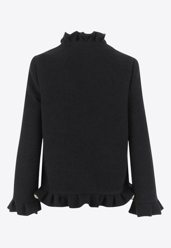 Valentino Ruffled Wool Self-Tie Jacket Black 7B3CE4M07LV0NO_Black_29842867
