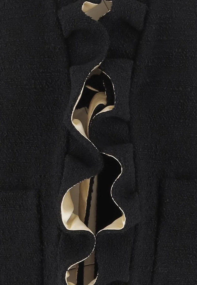 Valentino Ruffled Wool Self-Tie Jacket Black 7B3CE4M07LV0NO_Black_29842867