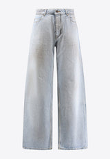Balenciaga Distressed Wide-Leg Jeans Blue 851352TTW744200_Blue_30005189