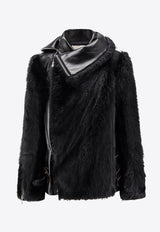 Sacai Faux Fur Leather Jacket Black 2508237001_Black_29845979