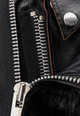 Sacai Faux Fur Leather Jacket Black 2508237001_Black_29845979