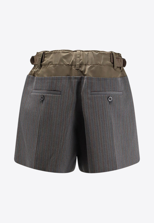 Sacai Wool-Blend Mini Shorts Gray 2508122342_GRAY×D/KHAKI_29845106
