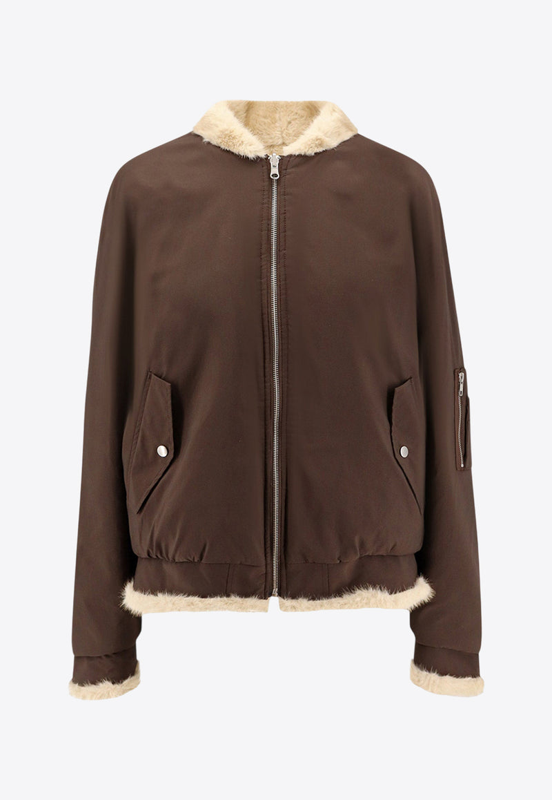 MM6 Maison Margiela Reversible Zip-Up Jacket Brown SH2AM0044MTN122961_Marrone/beige_29843459