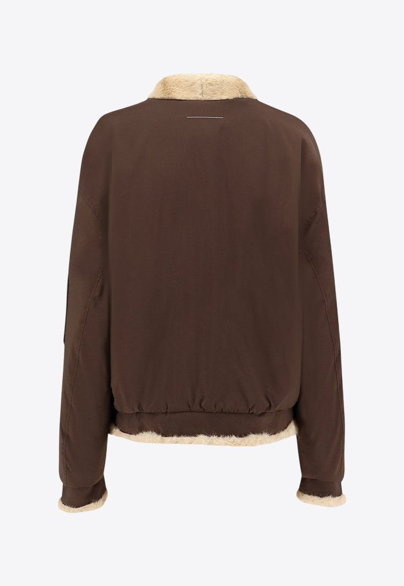 MM6 Maison Margiela Reversible Zip-Up Jacket Brown SH2AM0044MTN122961_Marrone/beige_29843459