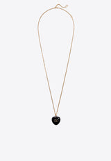 Valentino Coeur Royal Metal and Enamel Necklace Gold 7W2J0AE2MJP0RN_ORO/NERO_29839539
