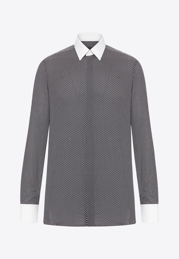 Tom Ford Patterned Buttoned Shirt Gray HLVA03C0008NWA_BLACK&WHITE_29842304