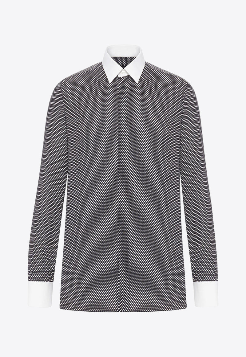Tom Ford Patterned Buttoned Shirt Gray HLVA03C0008NWA_BLACK&WHITE_29842304