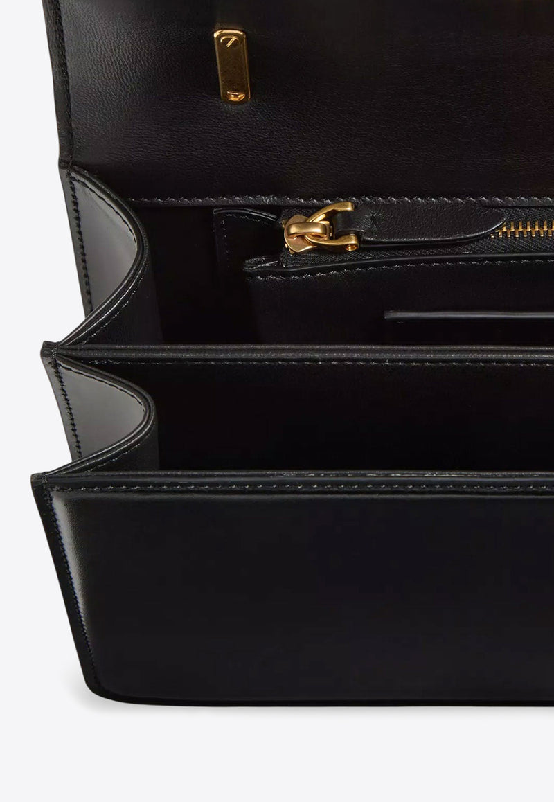 Valentino Vain VLogo Leather Shoulder Bag Black 7W2B0R93GCB0NO_Black_29843268