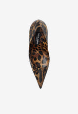 Dolce & Gabbana Lollo 105 Leopard Print Pumps in Patent Leather Brown CD1718 AM568-HA93M