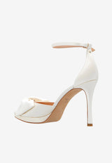 Kate Spade Bridal Bow 100 Satin Sandals Ivory K0006 0-IVORY