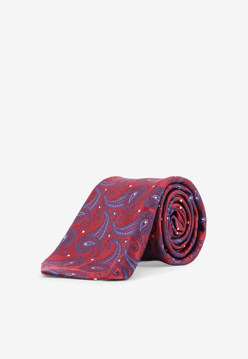 Kiton Ciro Paone Paisley Print Silk Tie Red UCRVKQC06L1504ANTRACITE_Anthracite_29840860