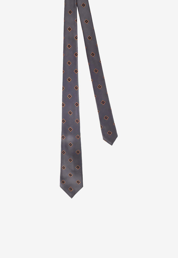 Kiton Ciro Paone Patterned Silk Tie Gray UCRVKQC06L3508ANTRACITE_Anthracite_29841228