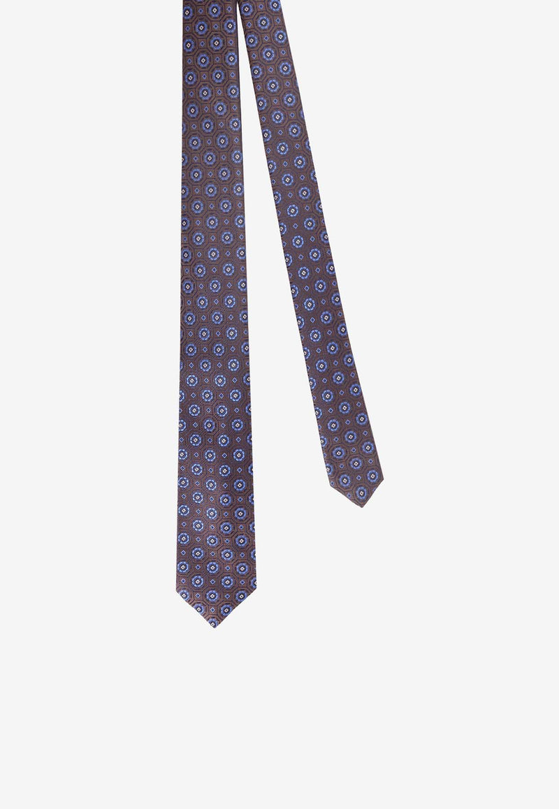 Kiton Ciro Paone Patterned Silk Tie Gray UCRVKQC06L1208ANTRACITE_Anthracite_29840616