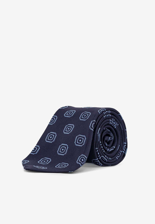 Kiton Ciro Paone Patterned Silk Tie Navy UCRVKQC05L9003ANTRACITE_Anthracite_29840174
