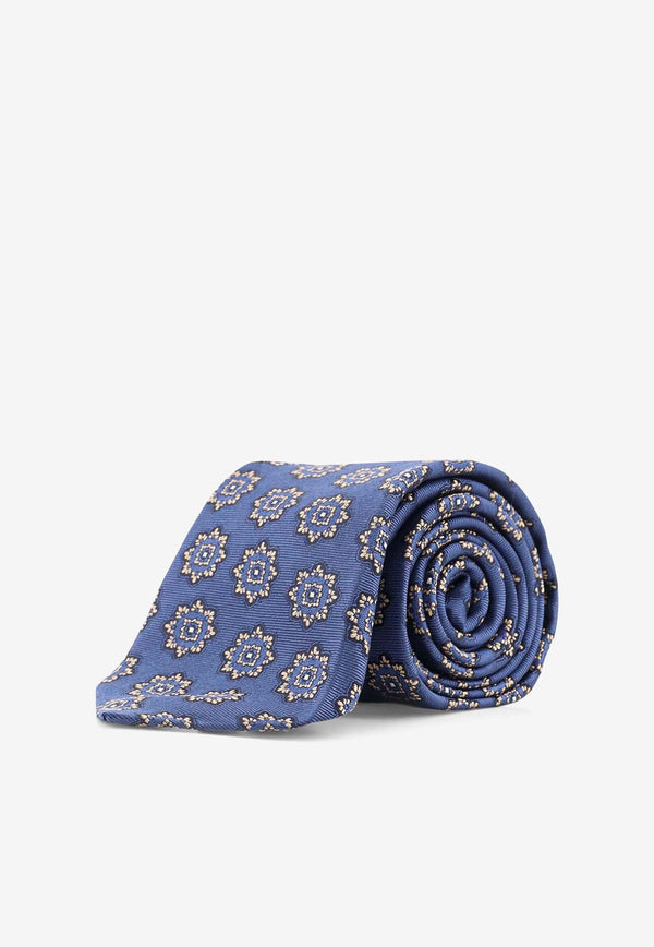 Kiton Ciro Paone Patterned Silk Tie Blue UCRVKQC05L8201GRIGIO MEDIO_GRIGIO MEDIO_29842091