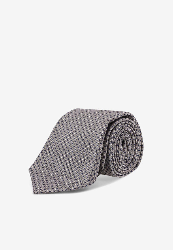 Kiton Ciro Paone Jacquard Silk Tie Gray UCRVKQC05L6706ANTRACITE_Anthracite_29844601