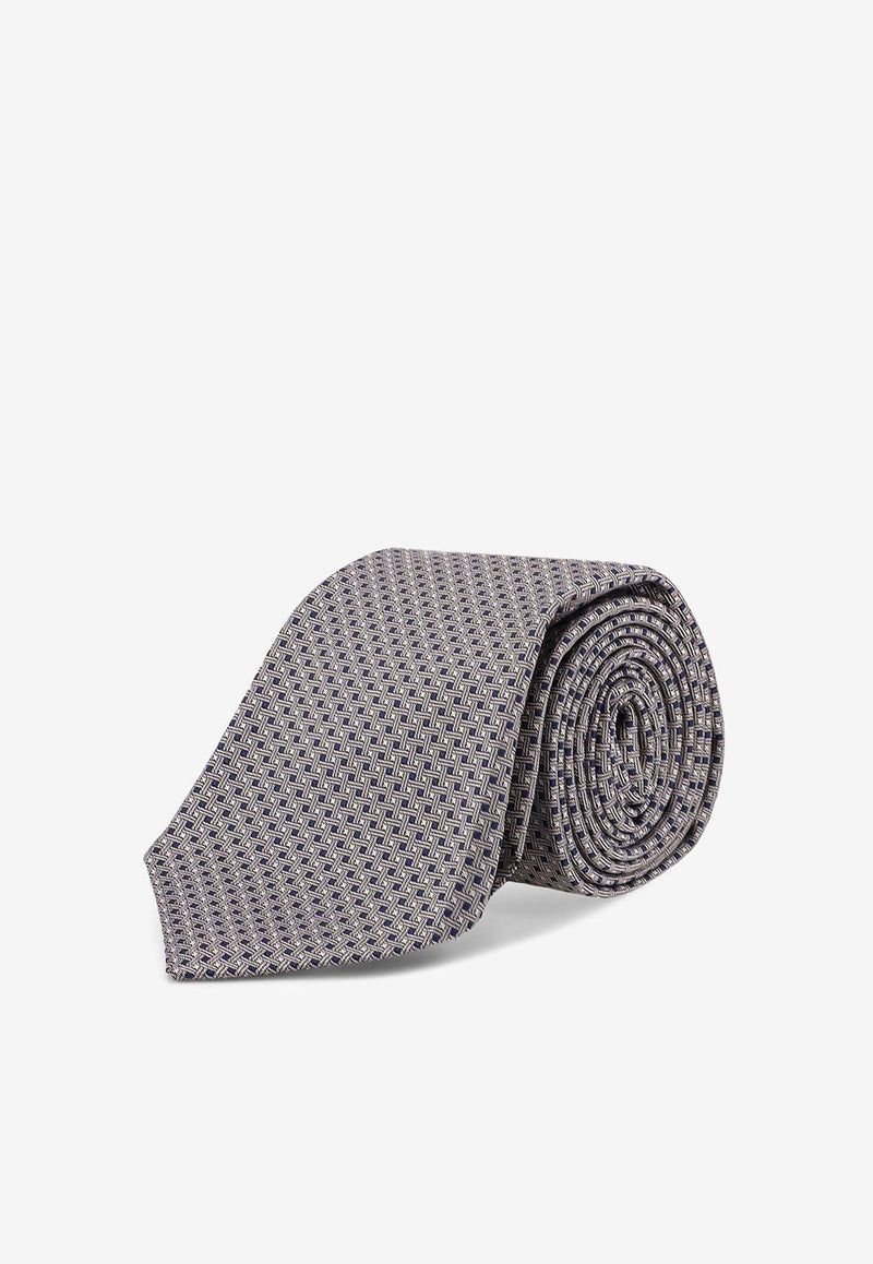 Kiton Ciro Paone Jacquard Silk Tie Gray UCRVKQC05L6706ANTRACITE_Anthracite_29844601