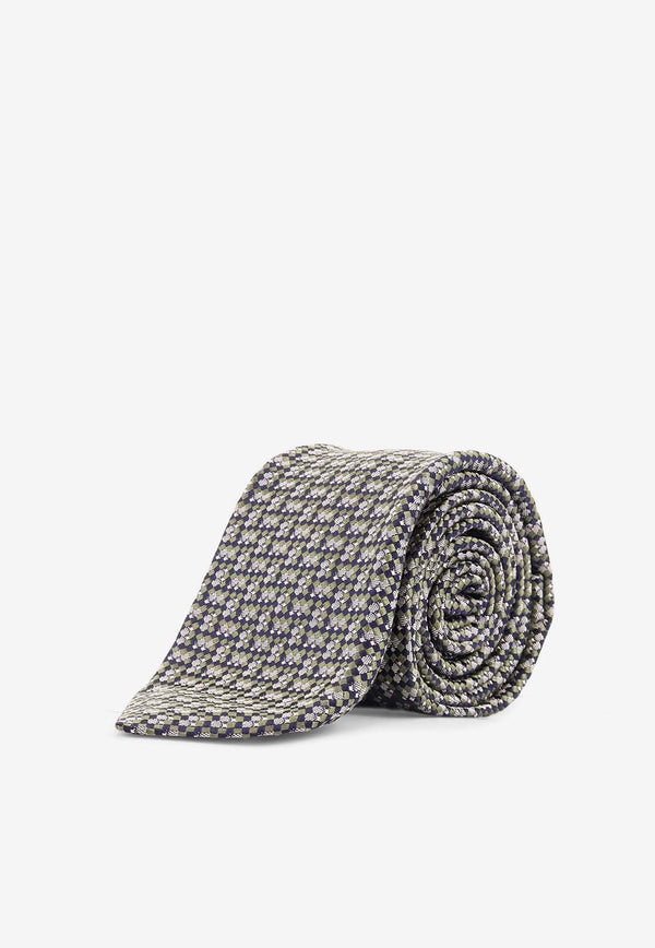 Kiton Ciro Paone All-Over Pattern Wool Tie Gray UCRVKQC05L2006ANTRACITE_Anthracite_29841723
