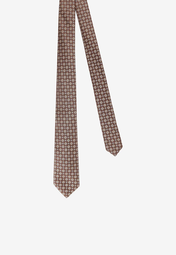 Kiton Ciro Paone All-Over Pattern Wool Tie Brown UCRVKQC06L1108ANTRACITE_Anthracite_29842941