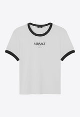 Versace Logo-Printed Crewneck T-shirt White