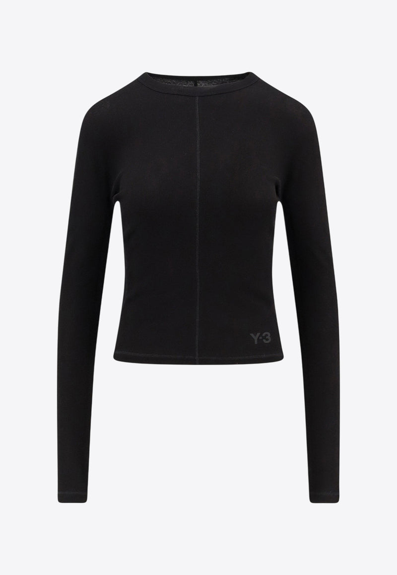 Y-3 Long-Sleeved Logo T-shirt Black HY1251BLACK_Black_36145228