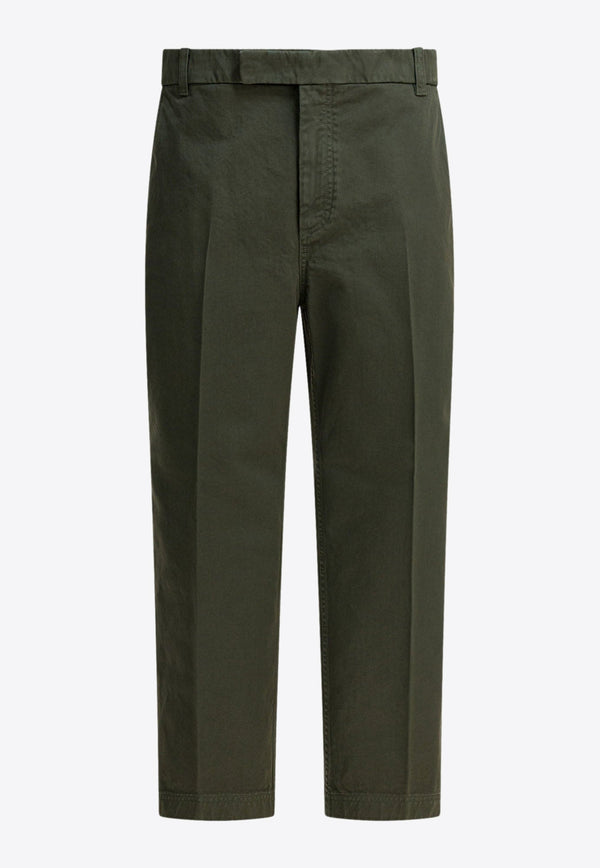 Thom Browne Mid-Rise Tapered Chino Pants Green MTU335WF0576_350