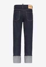 Dsquared2 Logo Patch Straight-Leg Jeans Navy S75LB1094S30833_470