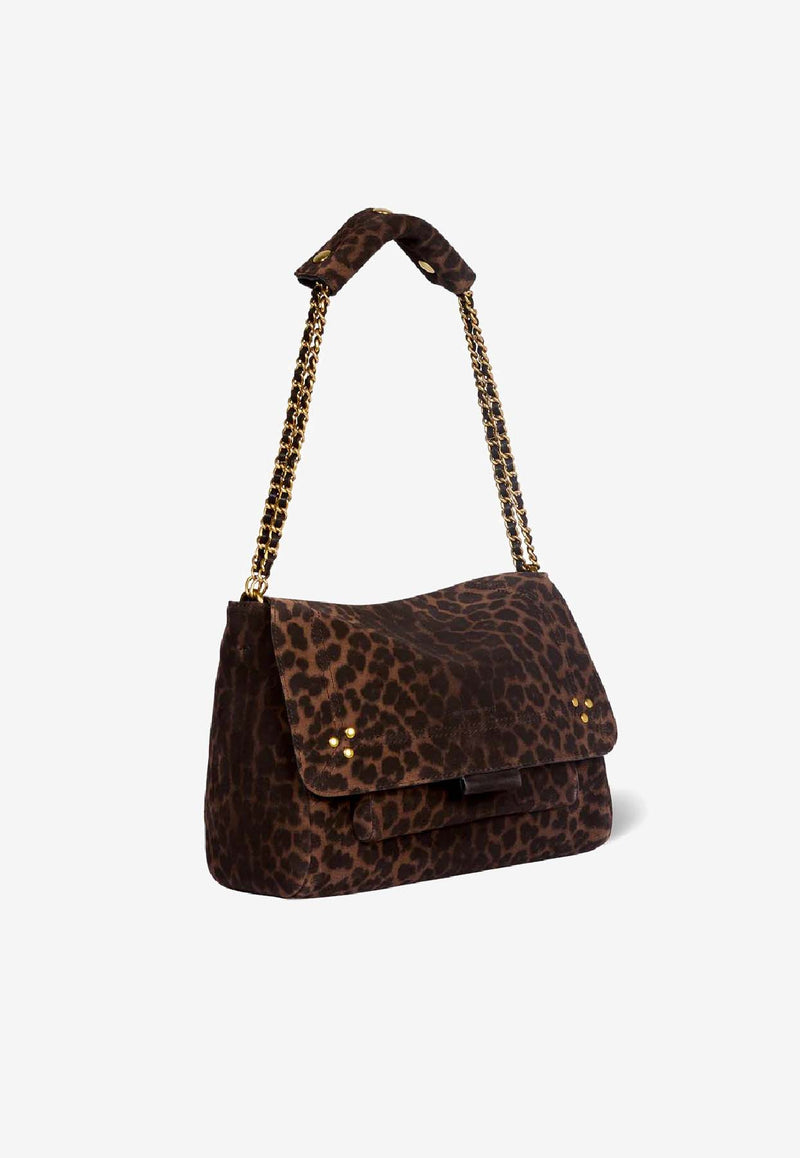 Jérôme Dreyfuss Medium Lulu Leopard Print Crossbody Bag Brown 42LULUMCR_Imprimé Léopard Naturel