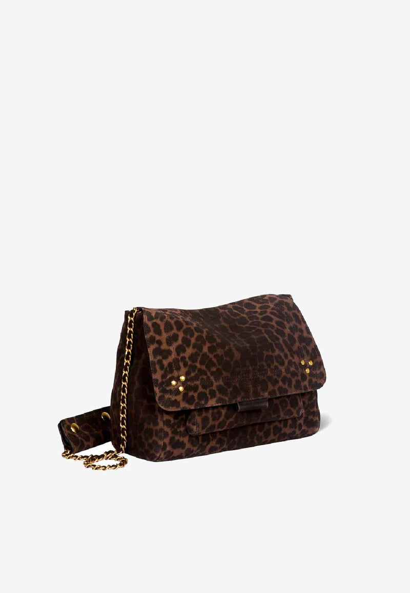 Jérôme Dreyfuss Medium Lulu Leopard Print Crossbody Bag Brown 42LULUMCR_Imprimé Léopard Naturel