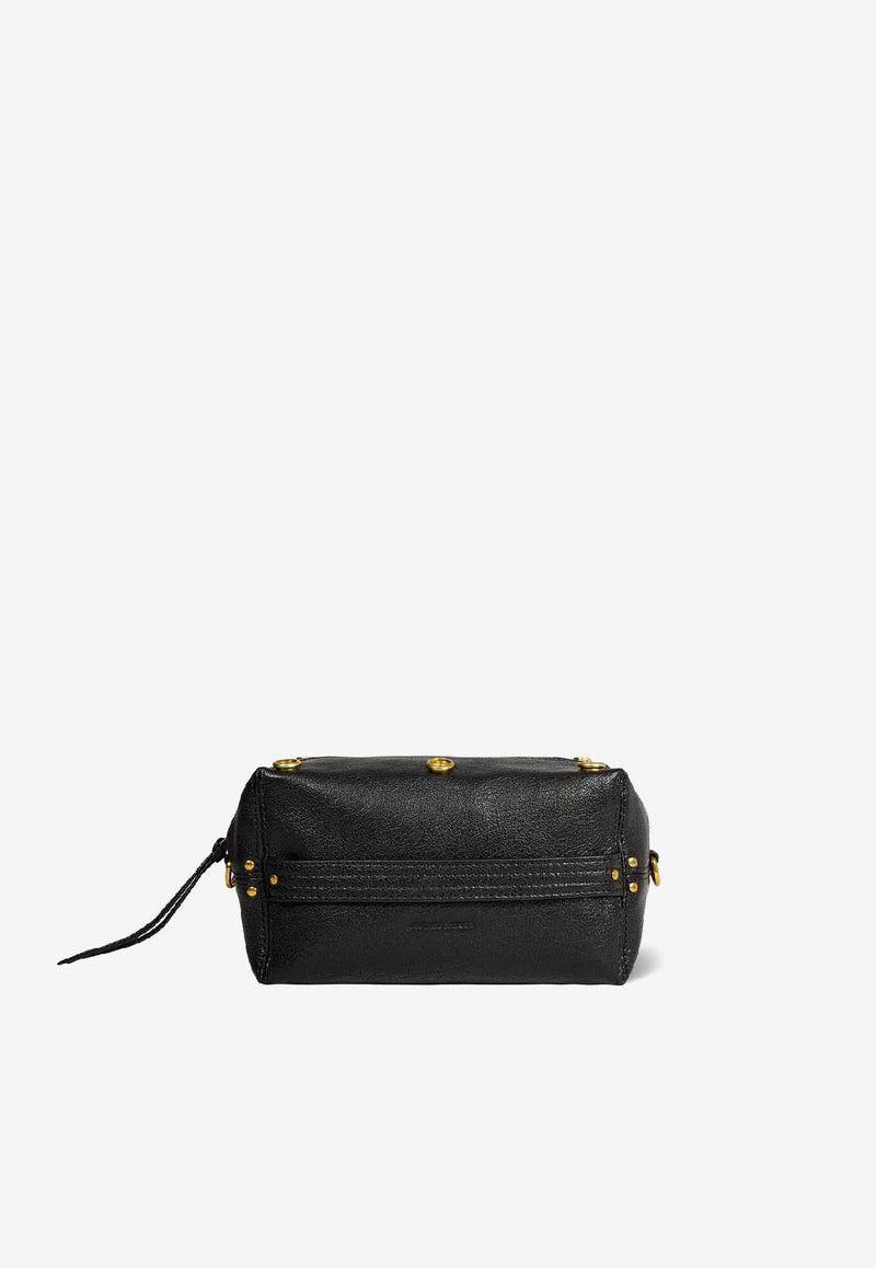 Jérôme Dreyfuss Lucky Case Leather Clutch Black 46LUCKCACH_Noir Grainé